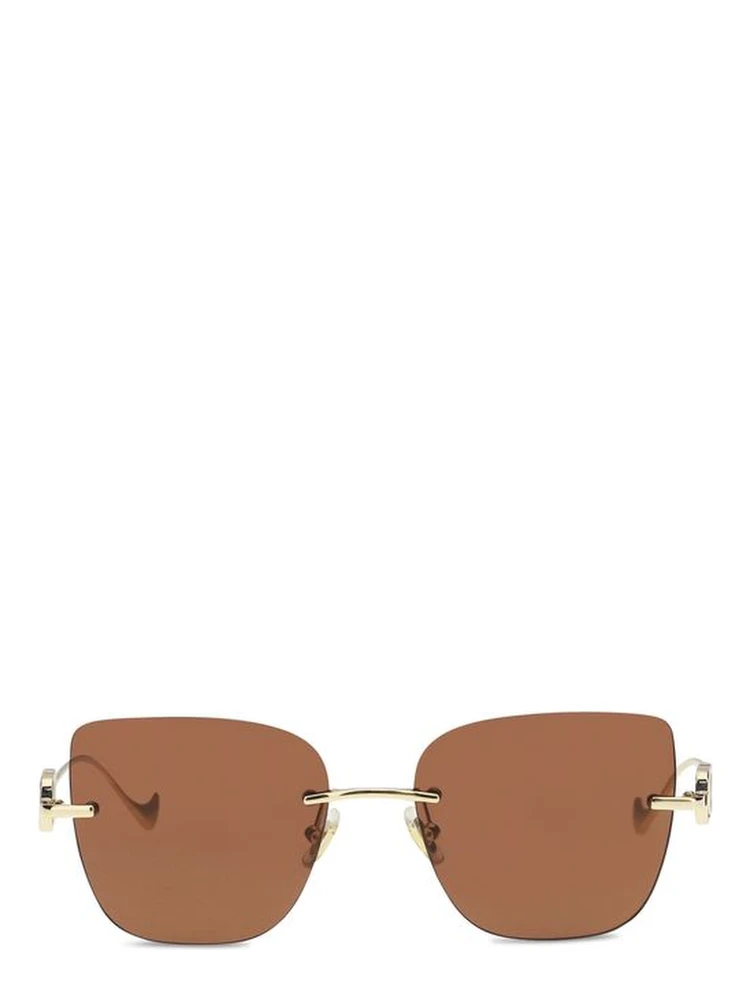 Brown Metal Sunglasses