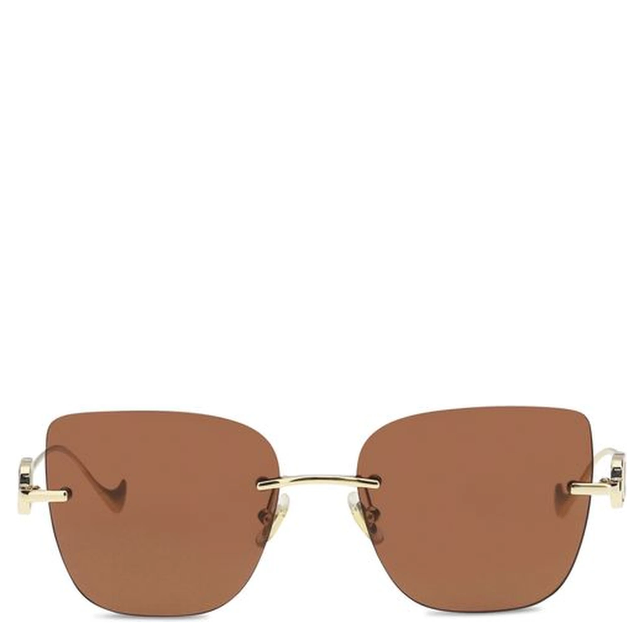 Brown Metal Sunglasses