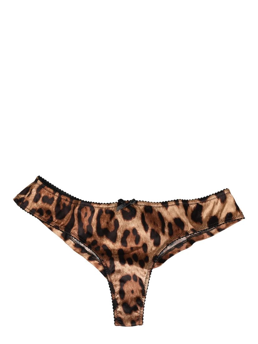 Black Brown Leopard Mid Waist Brief Panty Underwear