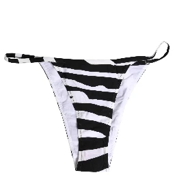 Black White Zebra Bikini Top Bottom Swimwear
