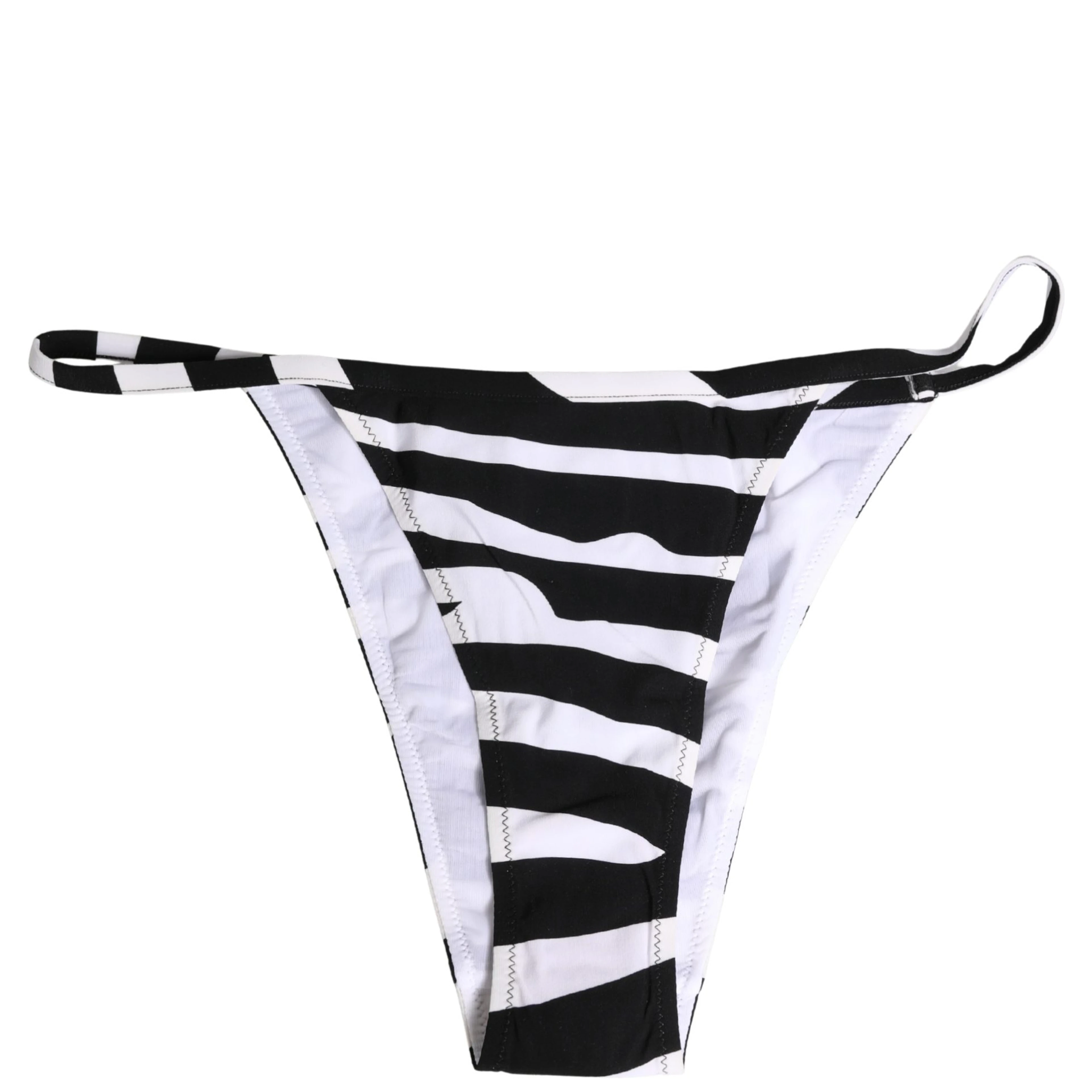 Black White Zebra Bikini Top Bottom Swimwear
