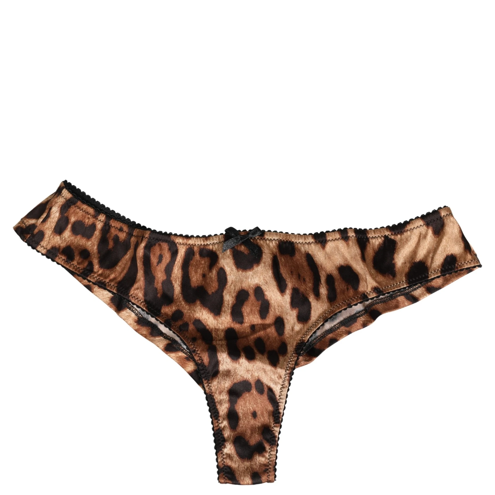 Black Brown Leopard Mid Waist Brief Panty Underwear