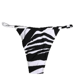 Black White Zebra Bikini Top Bottom Swimwear
