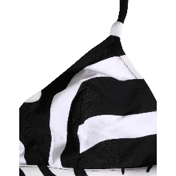 Black White Zebra Bikini Top Bottom Swimwear