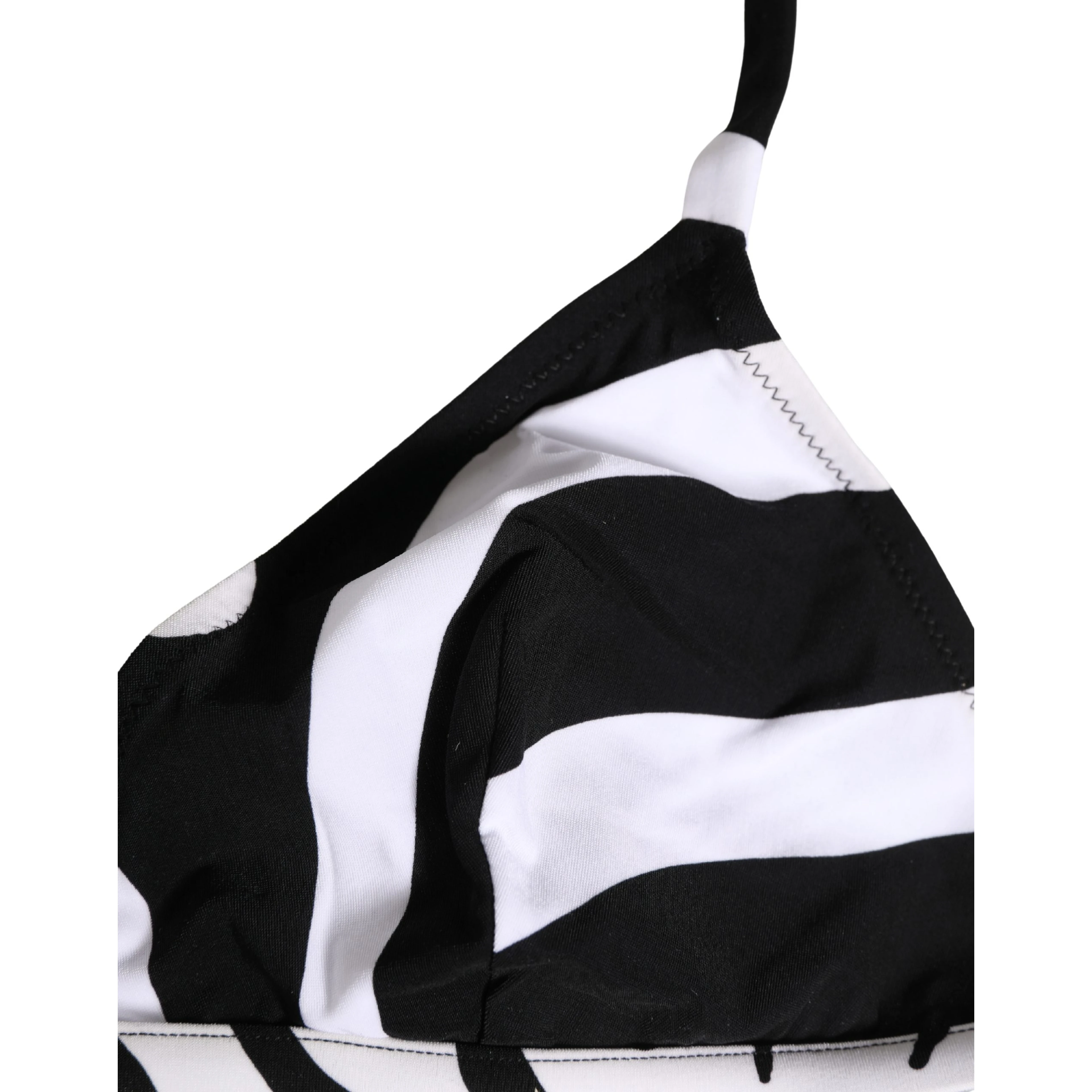 Black White Zebra Bikini Top Bottom Swimwear
