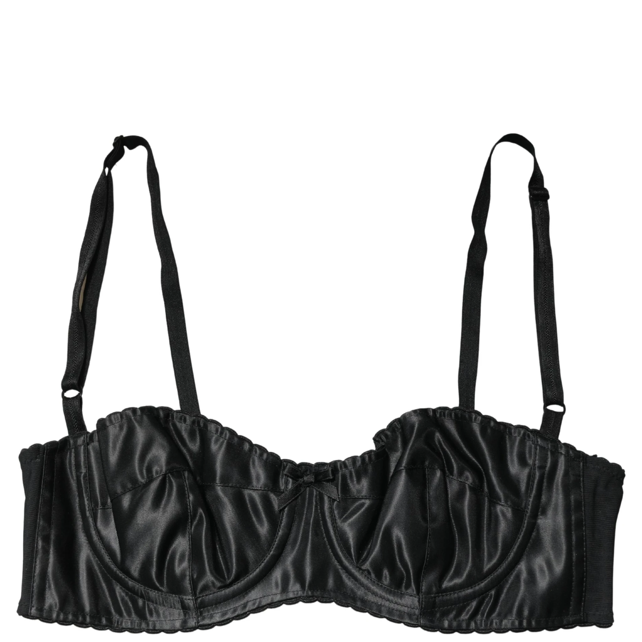 Black Semi-Pad Underwire Balconette Bra Underwear