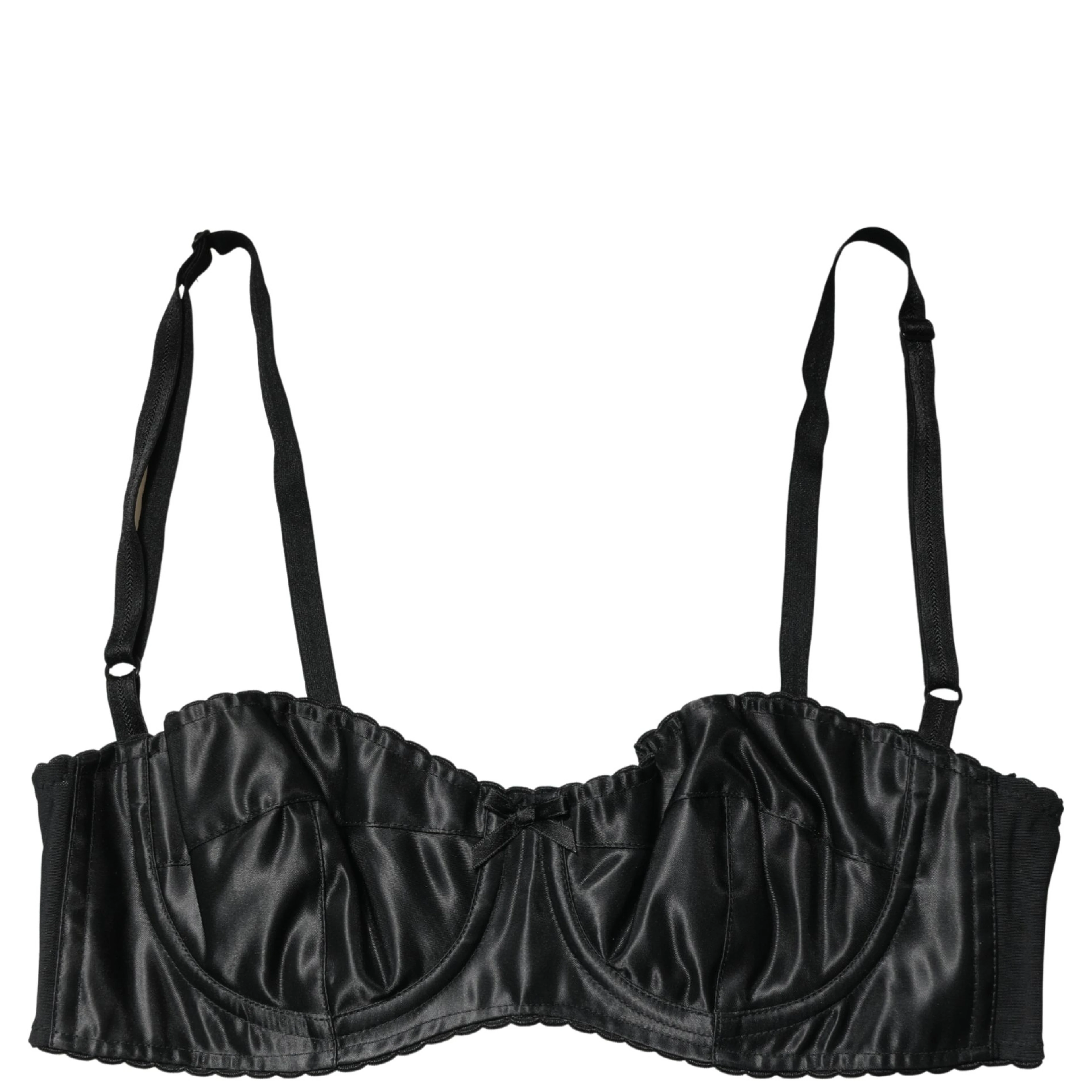 Black Semi-Pad Underwire Balconette Bra Underwear