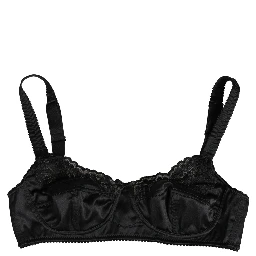 Black Semi-Pad Underwire Balconette Bra Underwear