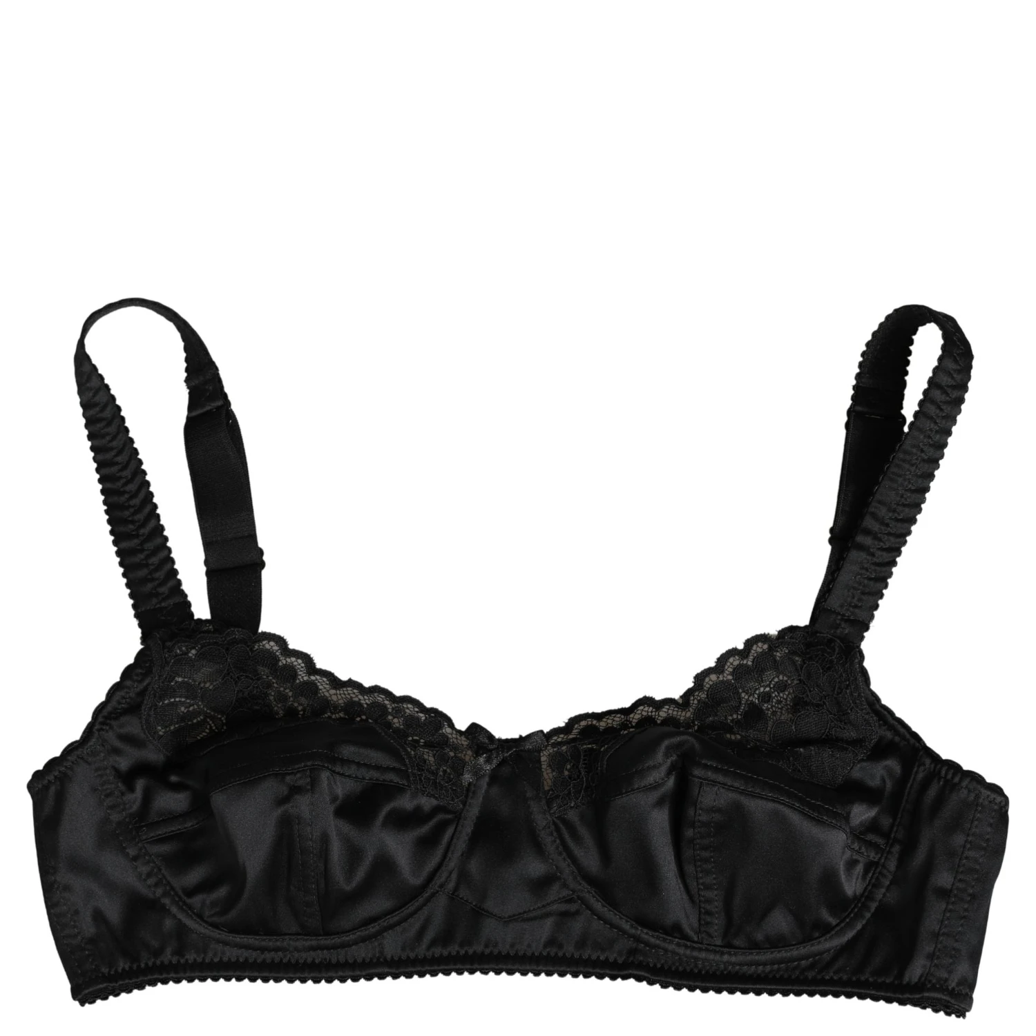 Black Semi-Pad Underwire Balconette Bra Underwear