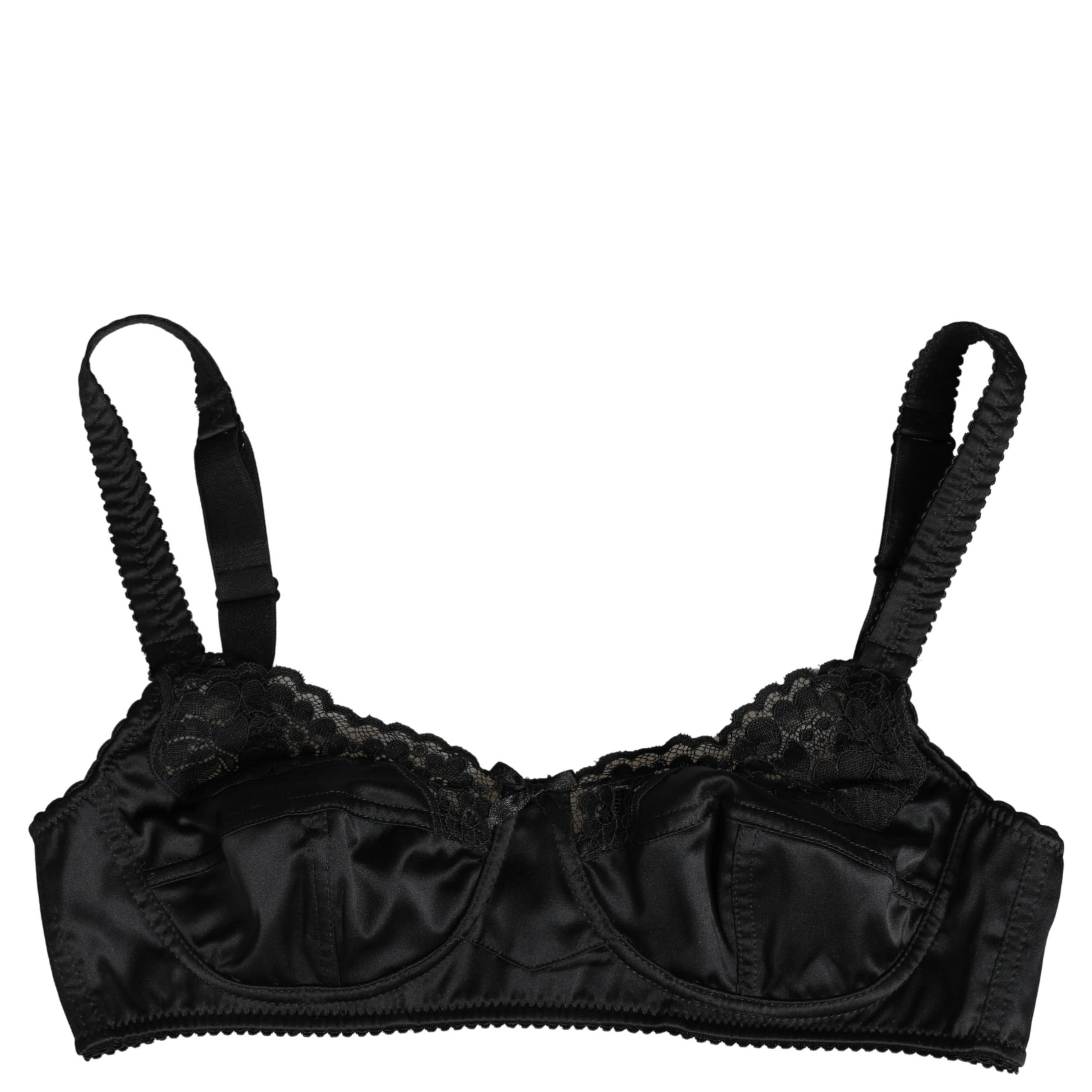 Black Semi-Pad Underwire Balconette Bra Underwear