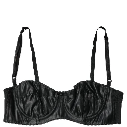 Black Semi-Pad Underwire Balconette Bra Underwear