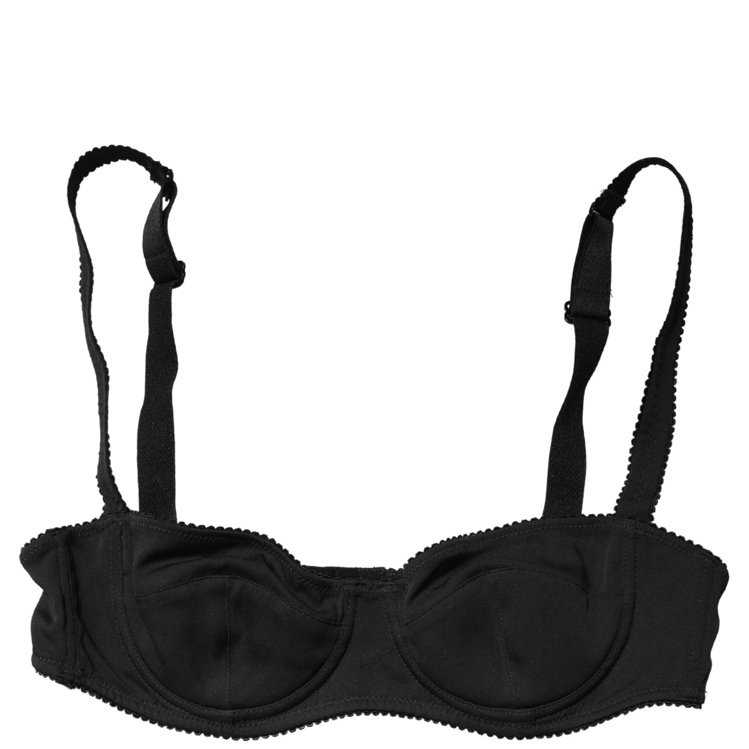 Black Semi-Pad Underwire Balconette Bra Underwear