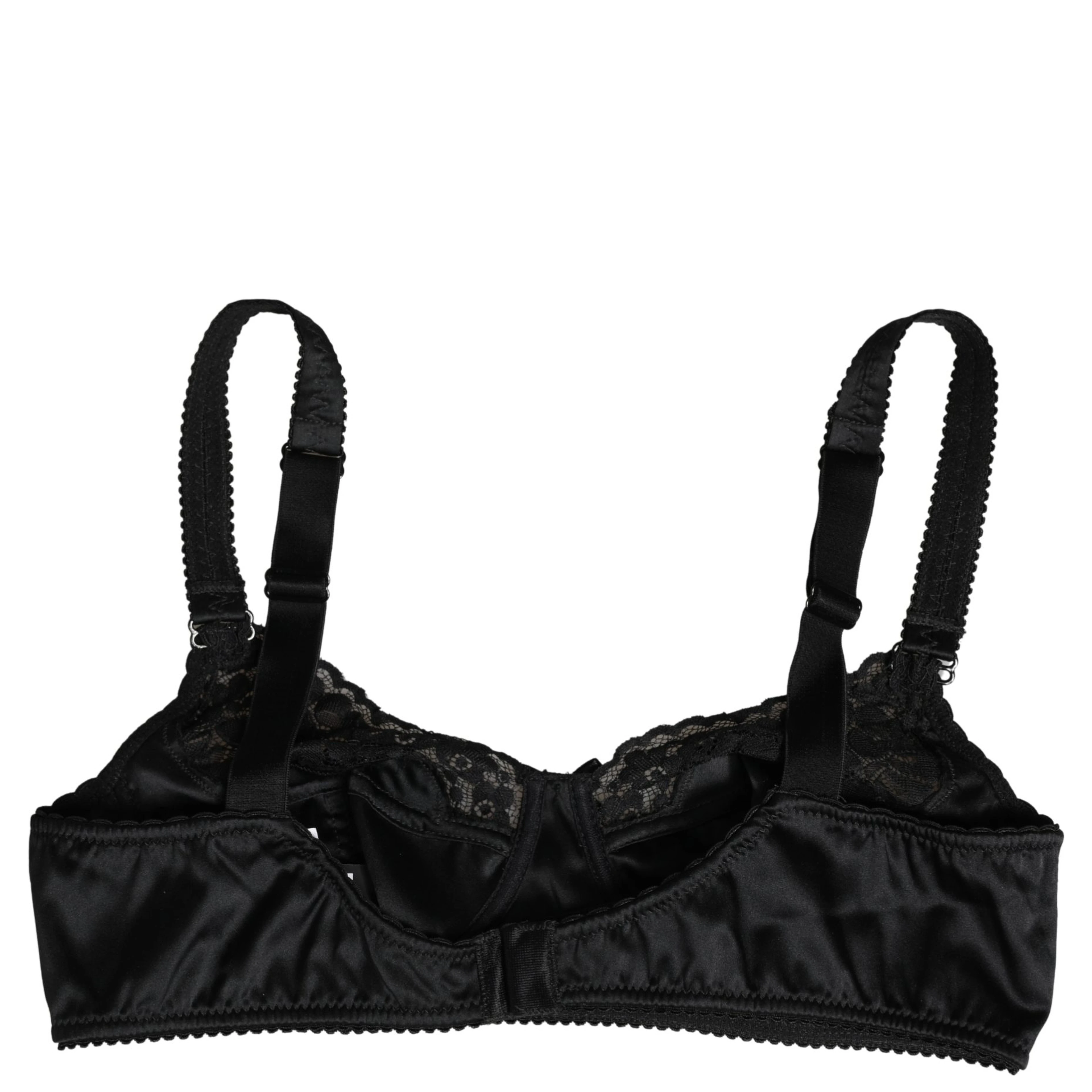 Black Semi-Pad Underwire Balconette Bra Underwear