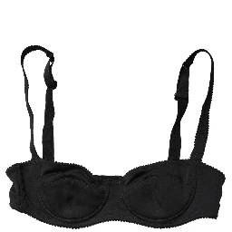 Black Semi-Pad Underwire Balconette Bra Underwear