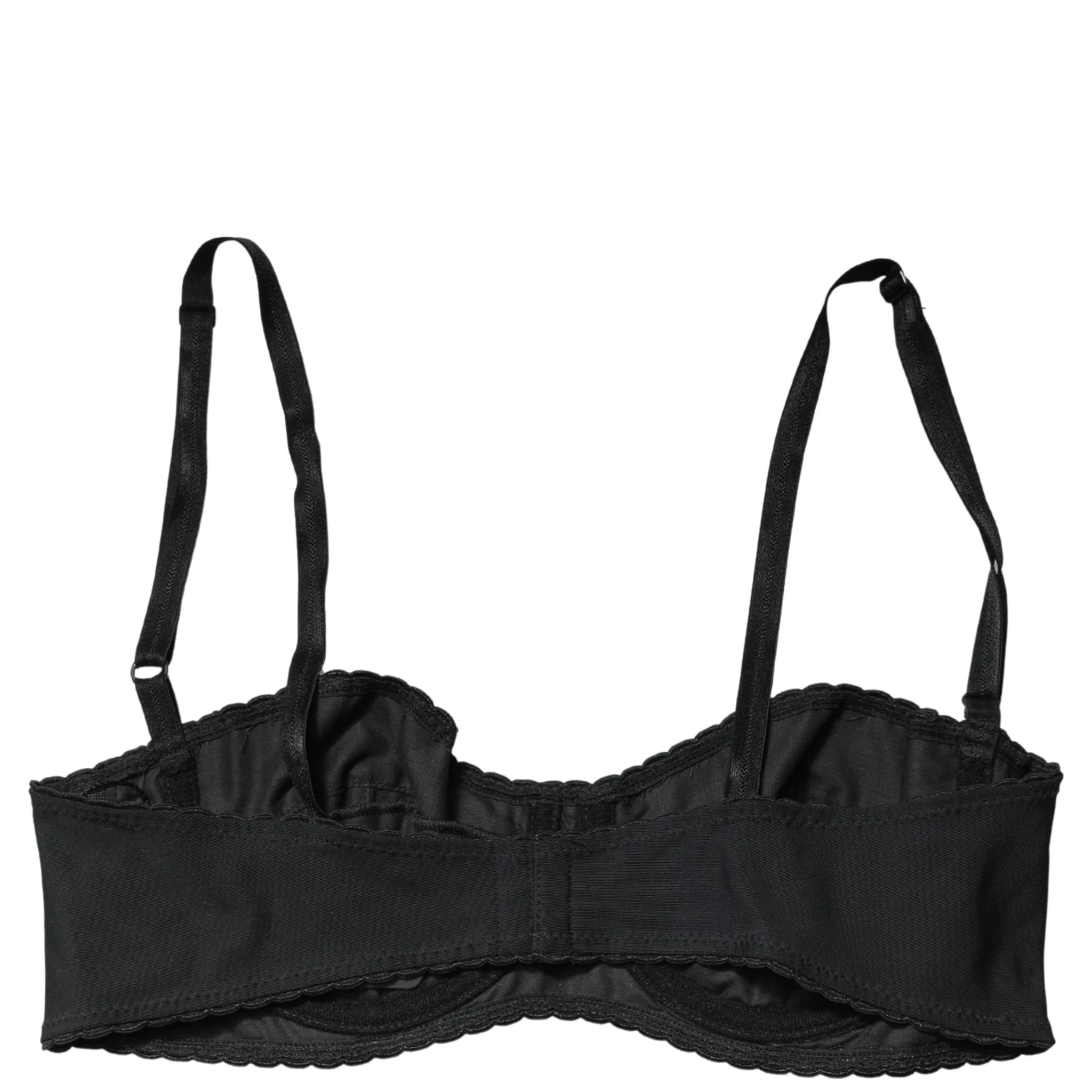 Black Semi-Pad Underwire Balconette Bra Underwear