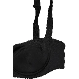 Black Semi-Pad Underwire Balconette Bra Underwear