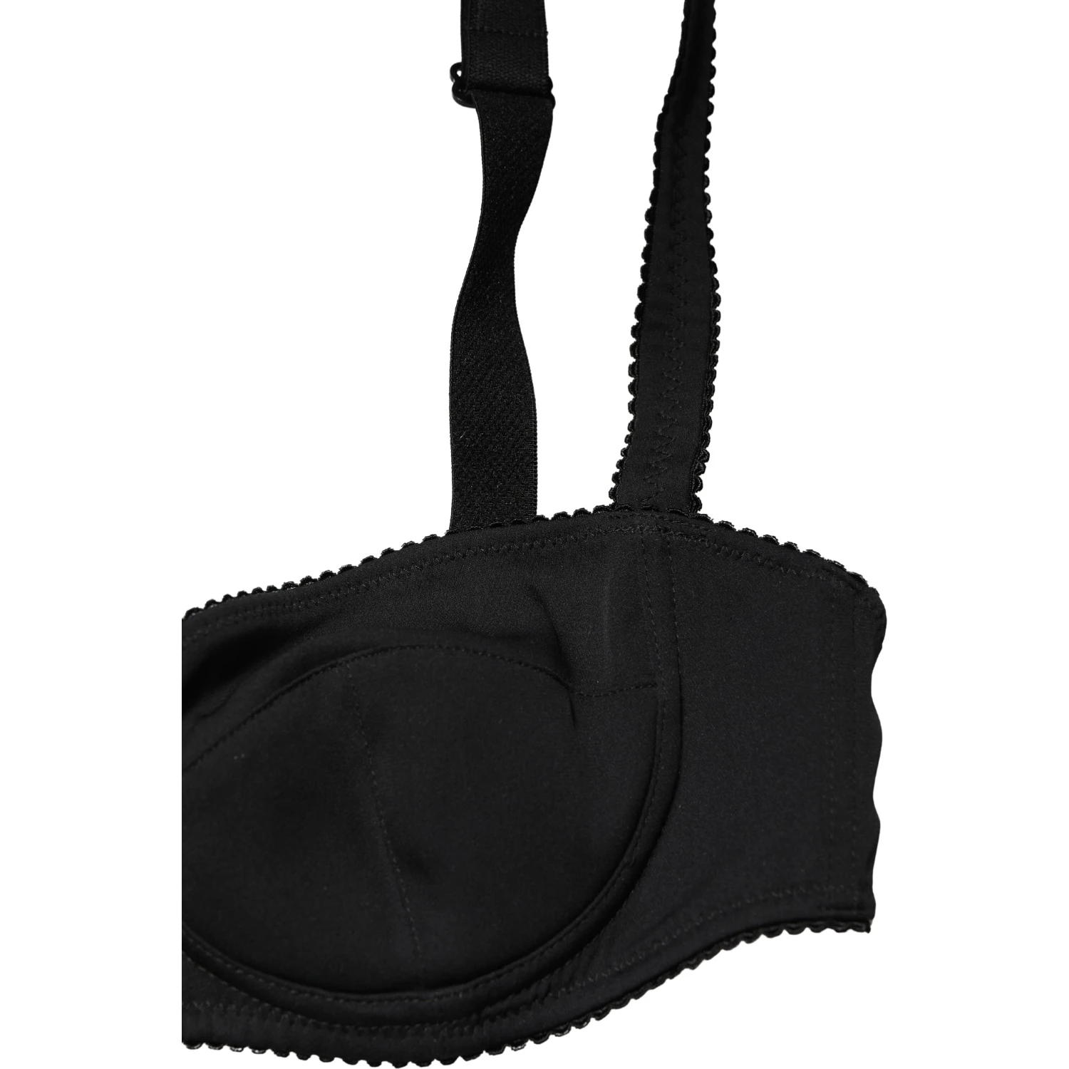 Black Semi-Pad Underwire Balconette Bra Underwear