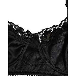Black Semi-Pad Underwire Balconette Bra Underwear