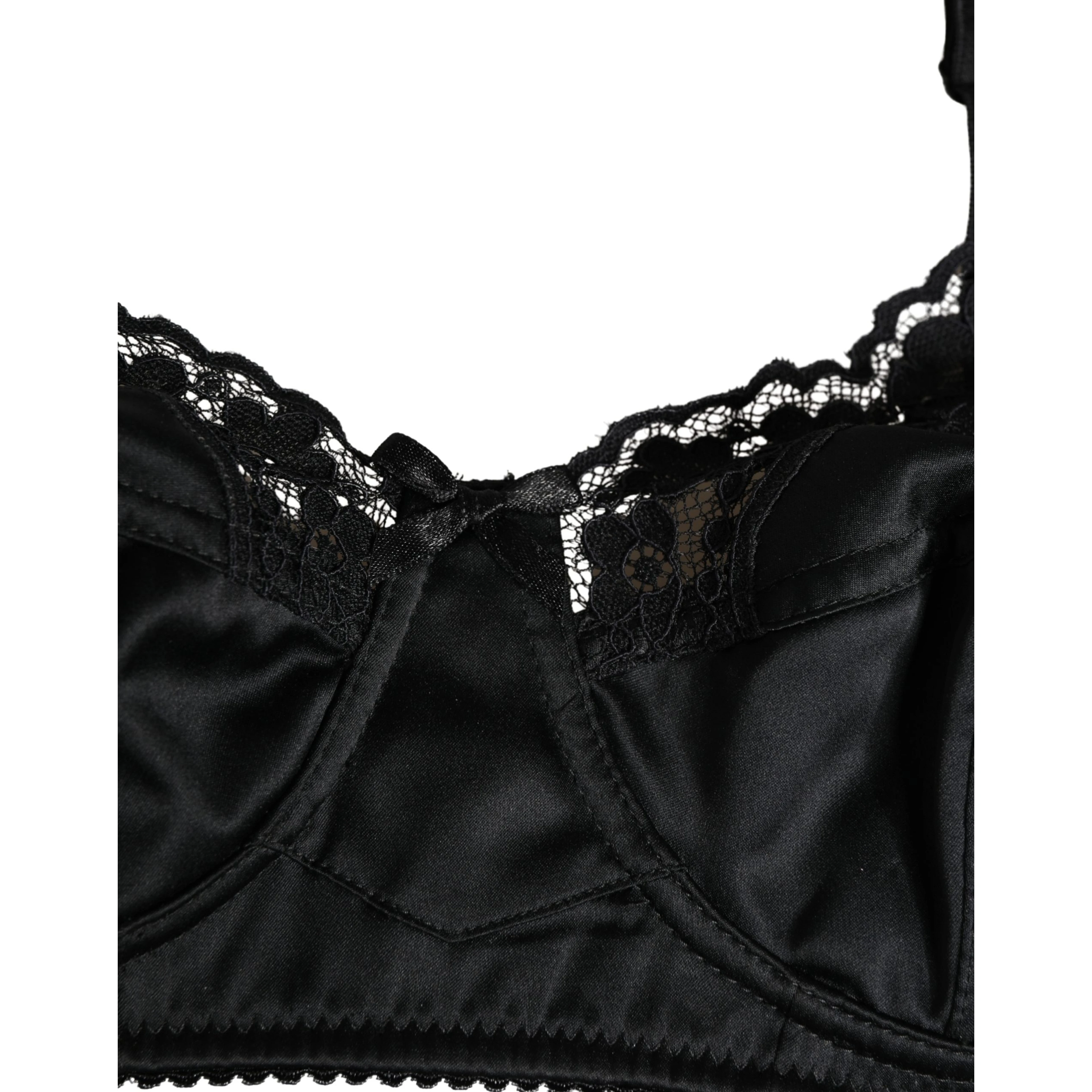Black Semi-Pad Underwire Balconette Bra Underwear