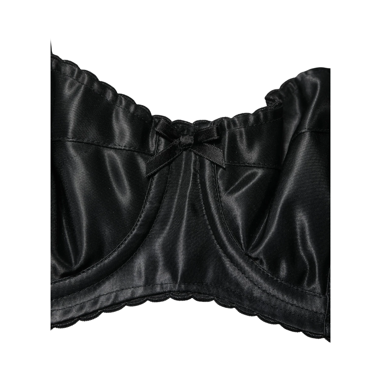 Black Semi-Pad Underwire Balconette Bra Underwear
