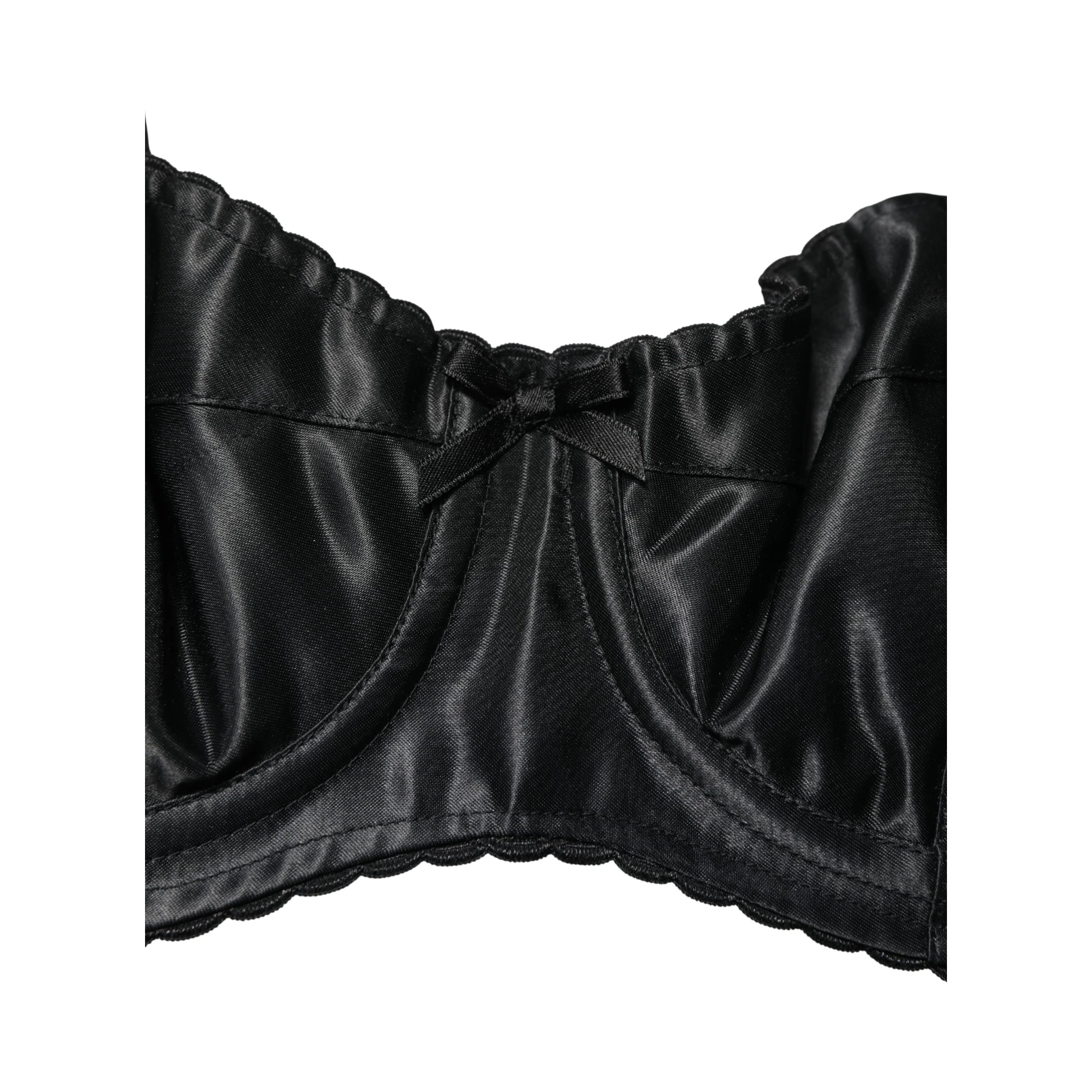 Black Semi-Pad Underwire Balconette Bra Underwear