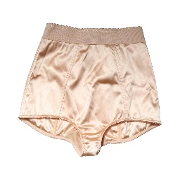 Beige Silk Blend High Waist Girdle Panty Underwear
