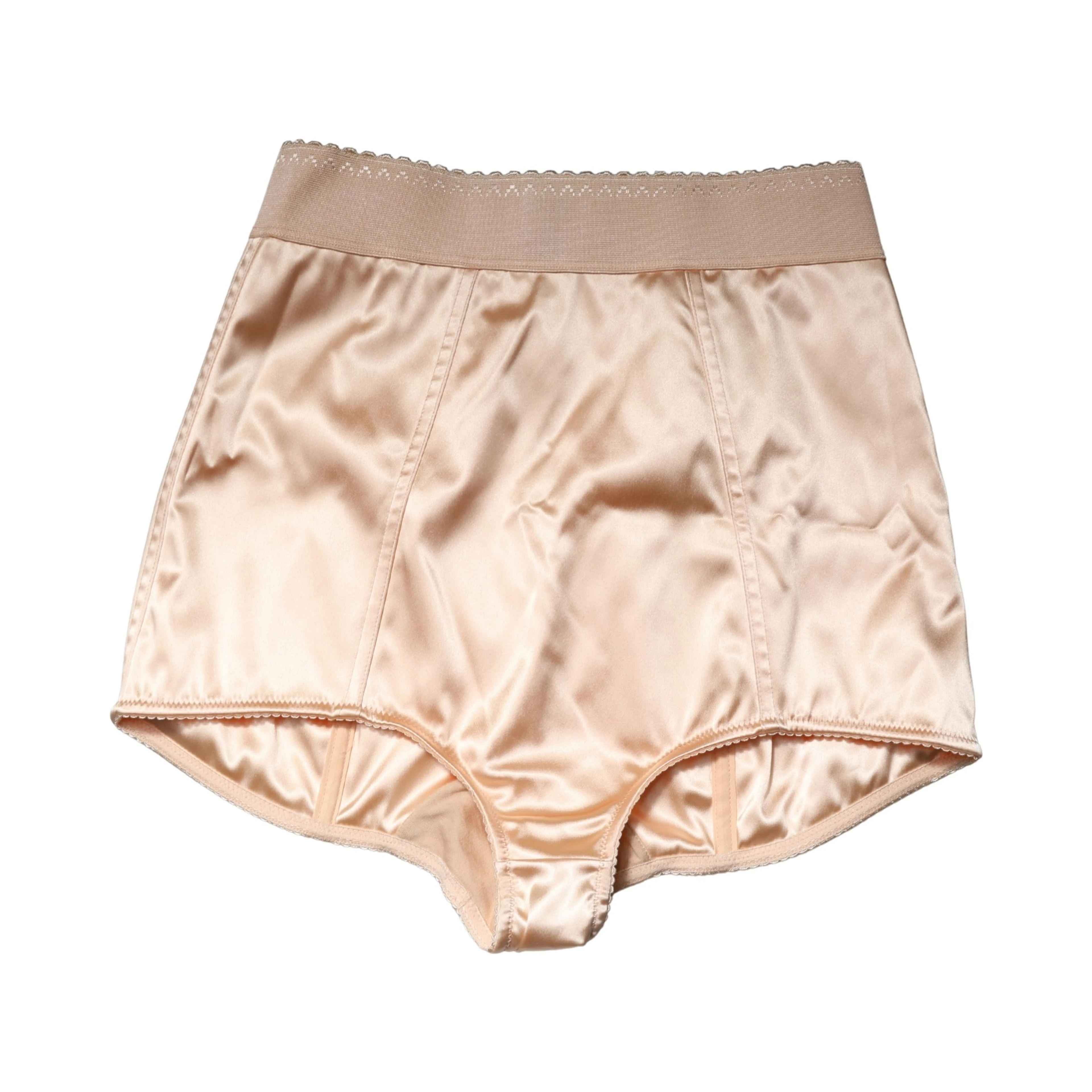 Beige Silk Blend High Waist Girdle Panty Underwear