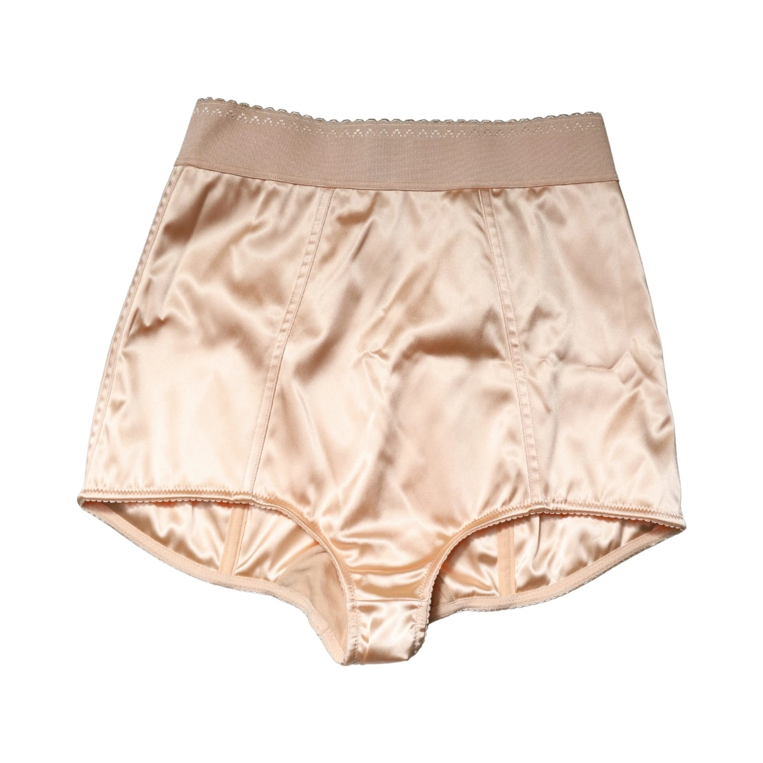 Beige Silk Blend High Waist Girdle Panty Underwear