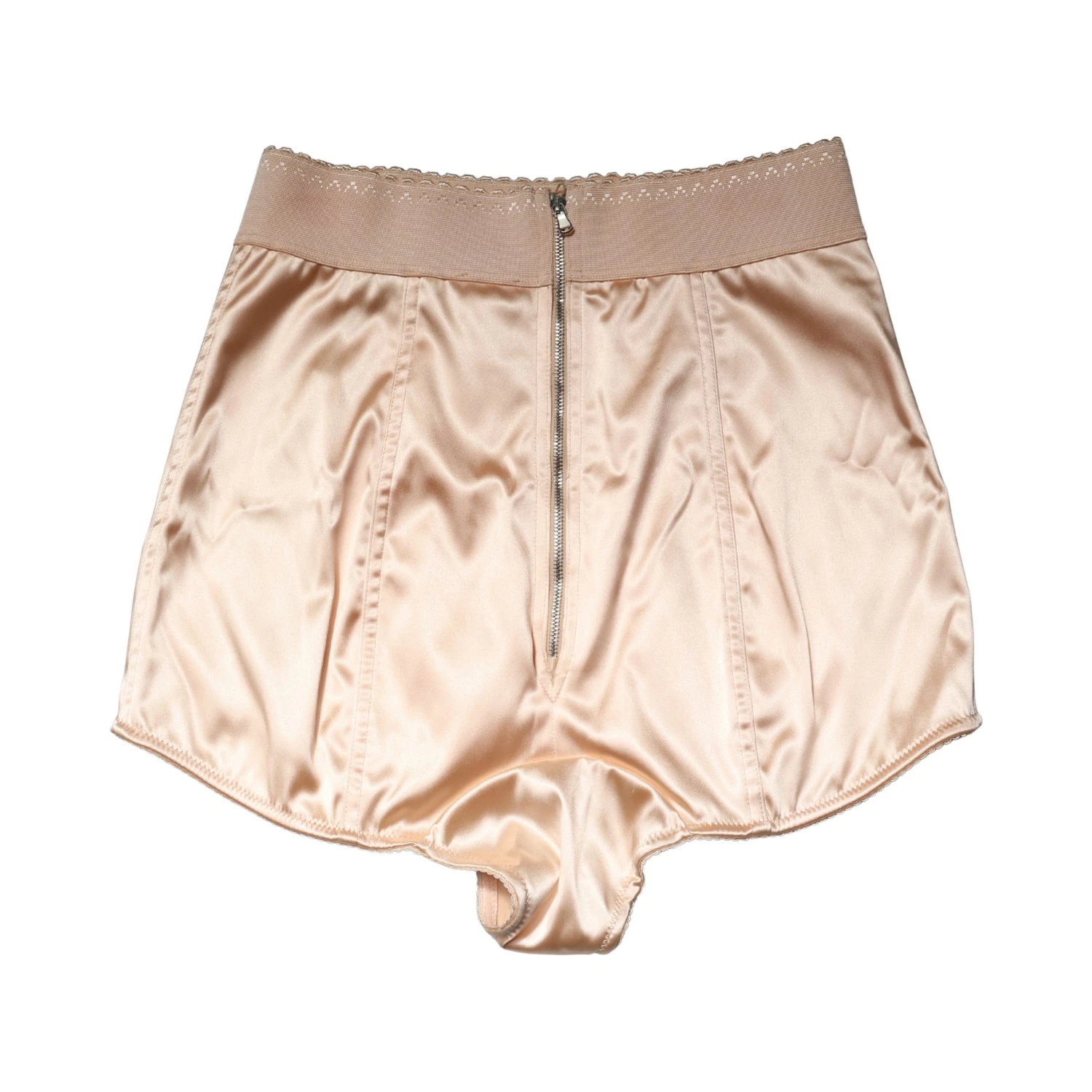 Beige Silk Blend High Waist Girdle Panty Underwear