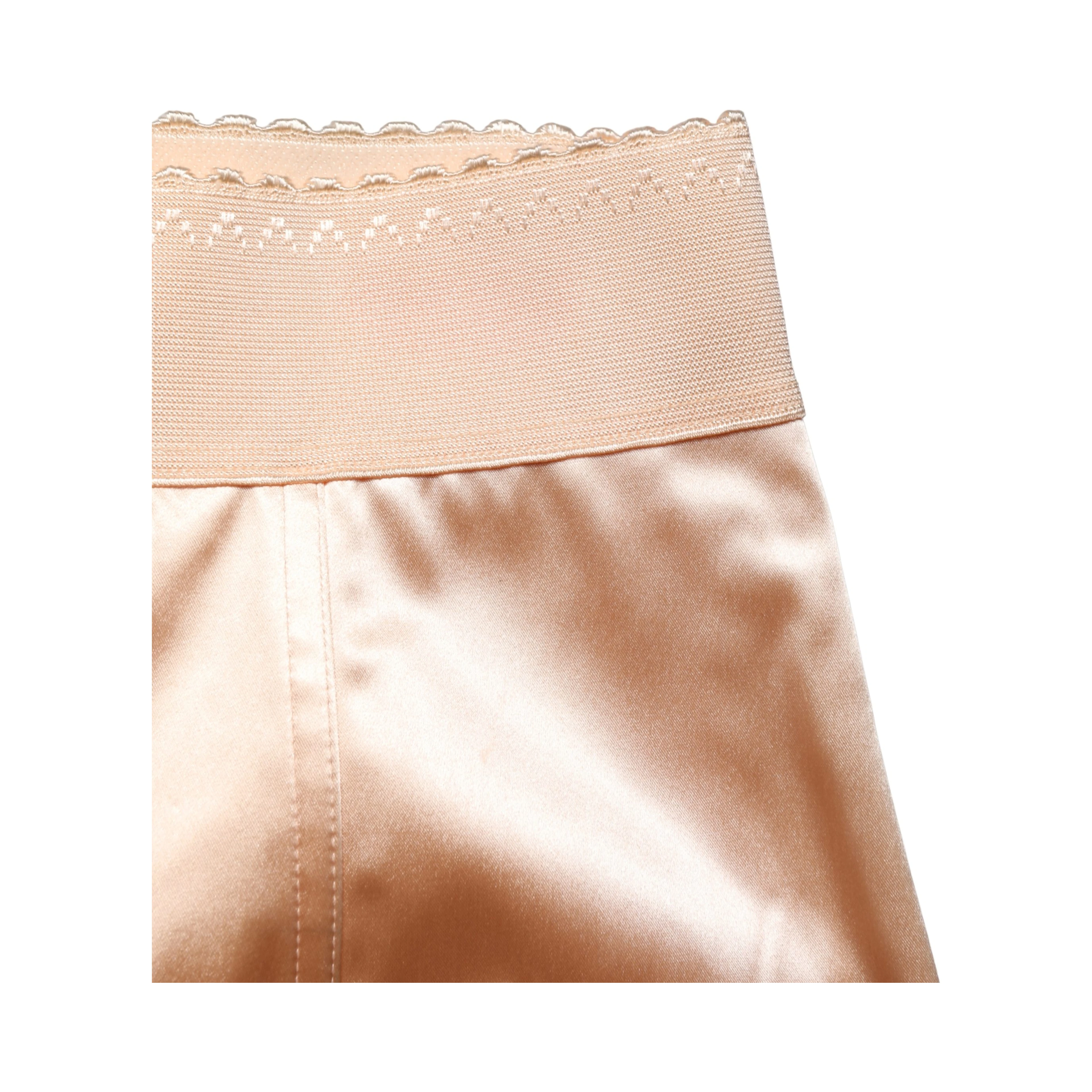 Beige Silk Blend High Waist Girdle Panty Underwear