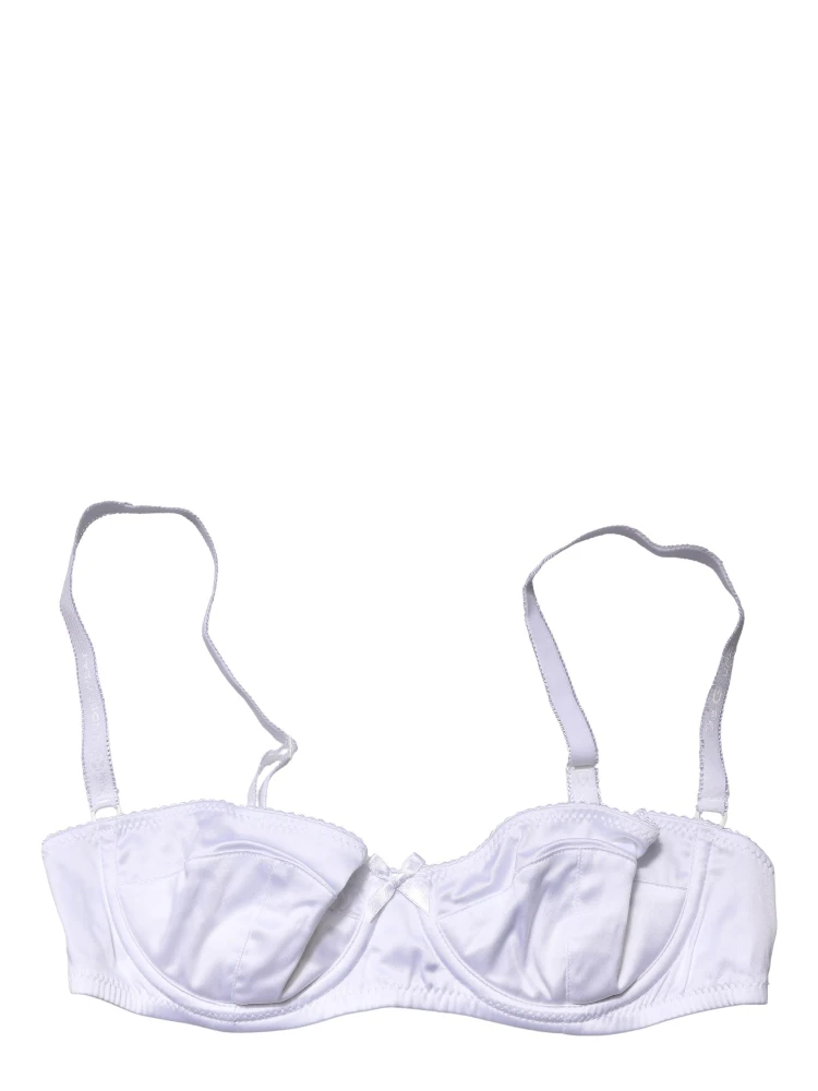 White Semi-Pad Underwire Balconette Bra Underwear