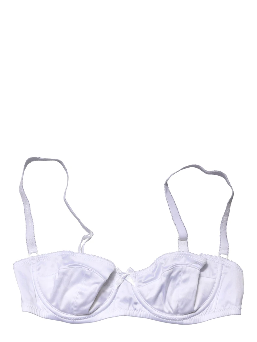 White Semi-Pad Underwire Balconette Bra Underwear
