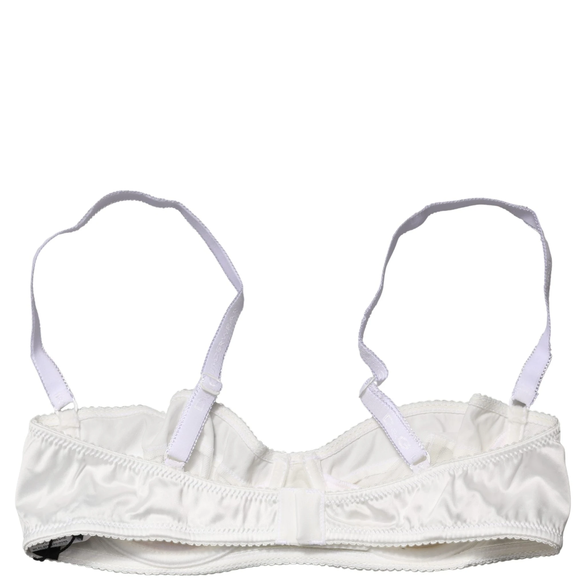 White Semi-Pad Underwire Balconette Bra Underwear