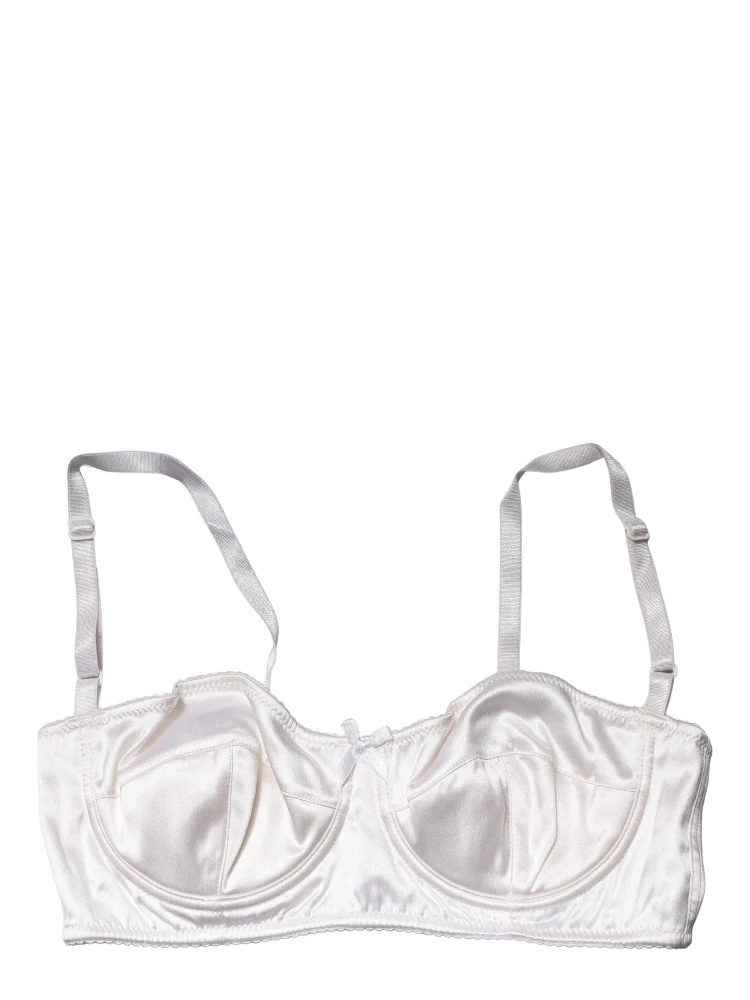 White Semi-Pad Underwire Balconette Bra Underwear