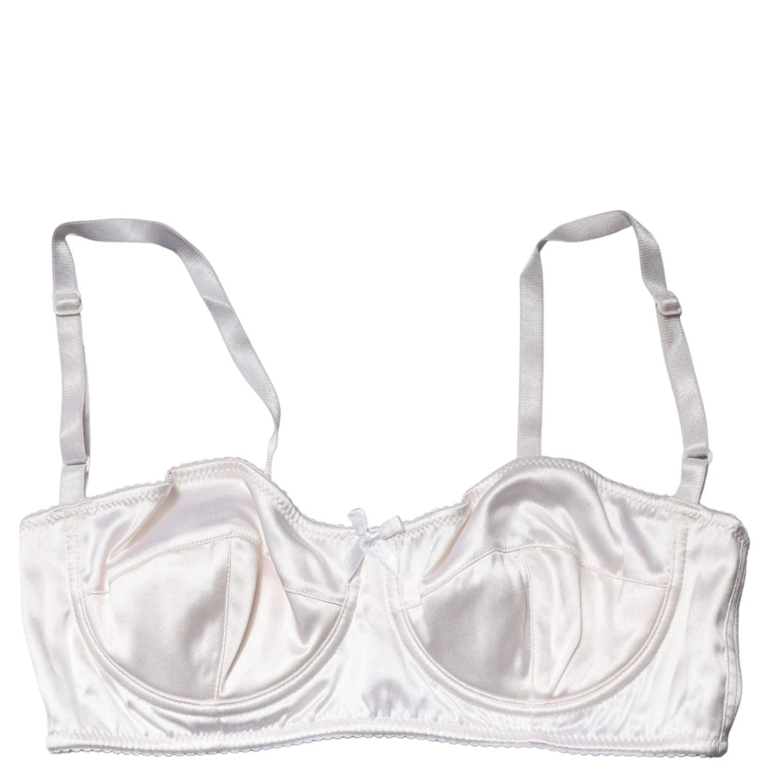 White Semi-Pad Underwire Balconette Bra Underwear