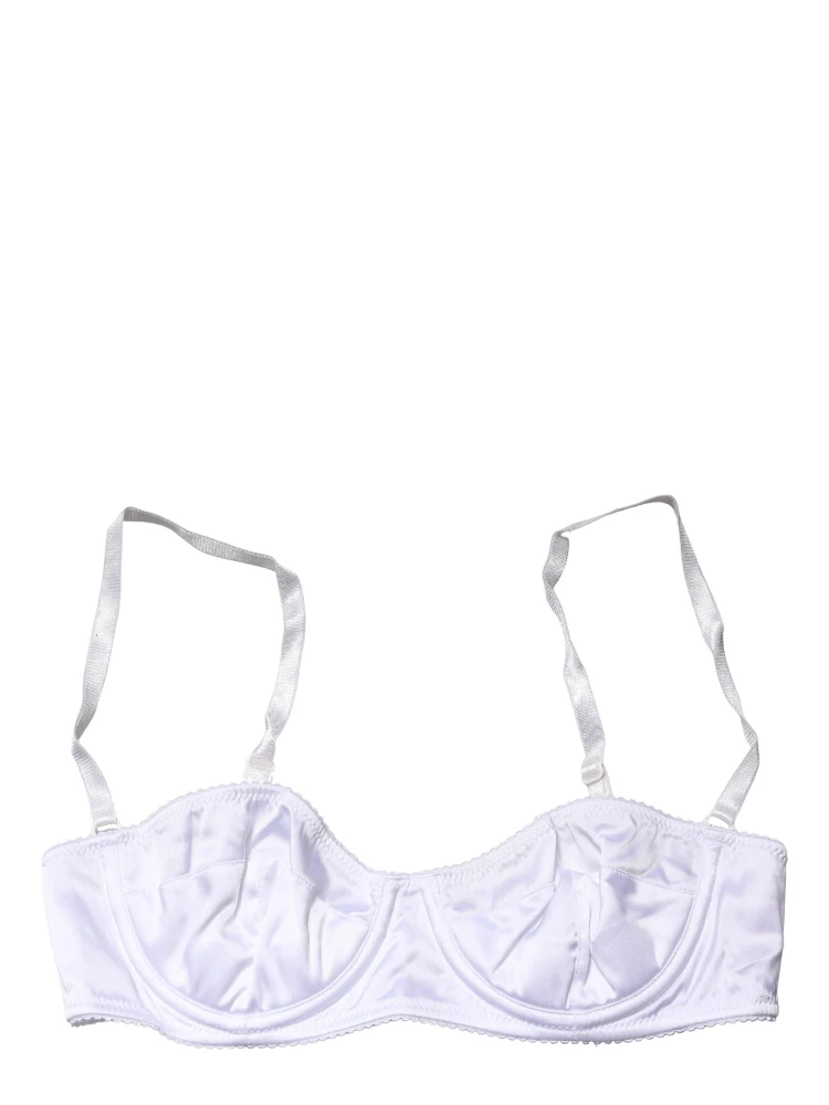 White Semi-Pad Underwire Balconette Bra Underwear