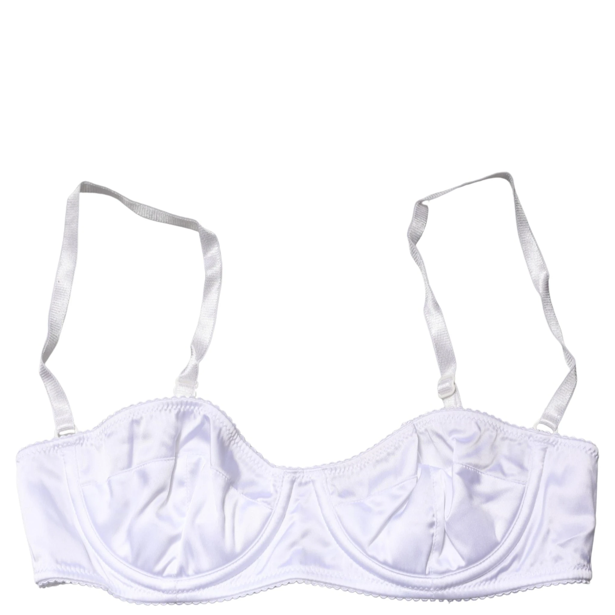 White Semi-Pad Underwire Balconette Bra Underwear