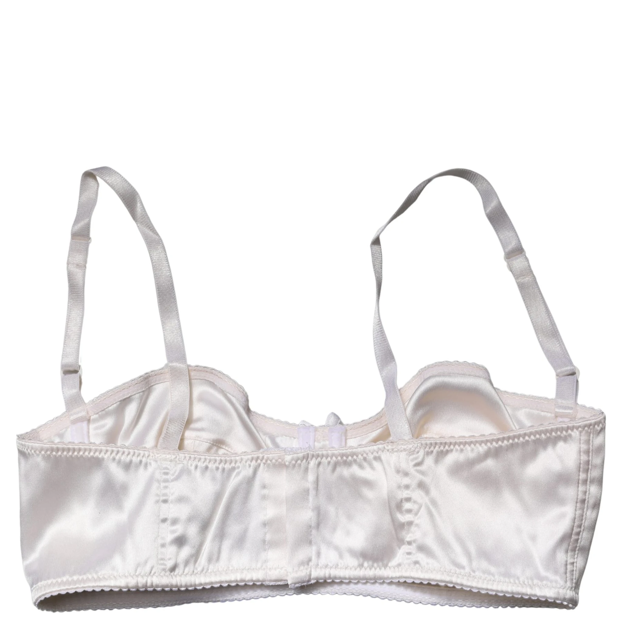 White Semi-Pad Underwire Balconette Bra Underwear