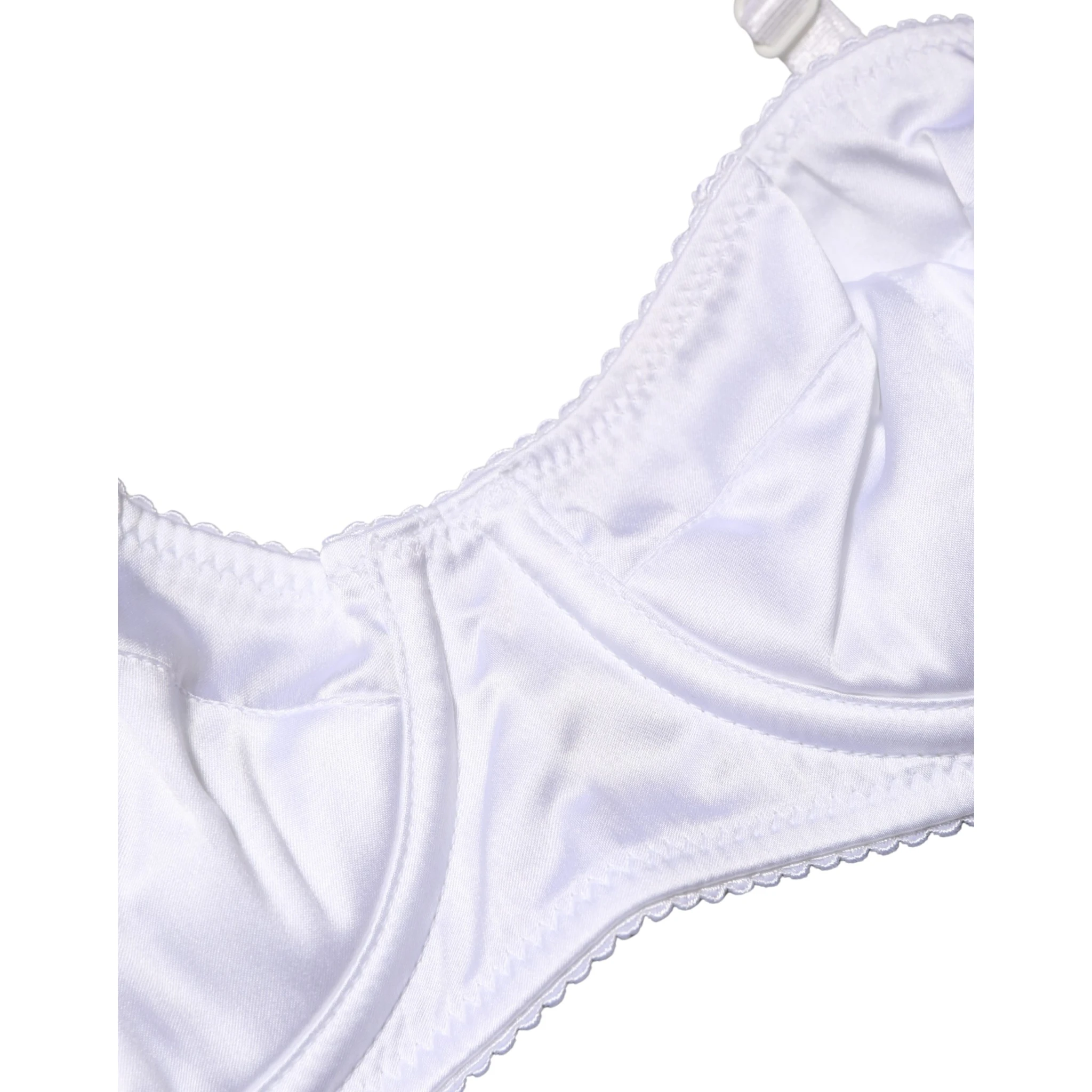 White Semi-Pad Underwire Balconette Bra Underwear