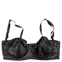 Black Semi-Pad Underwire Balconette Bra Underwear
