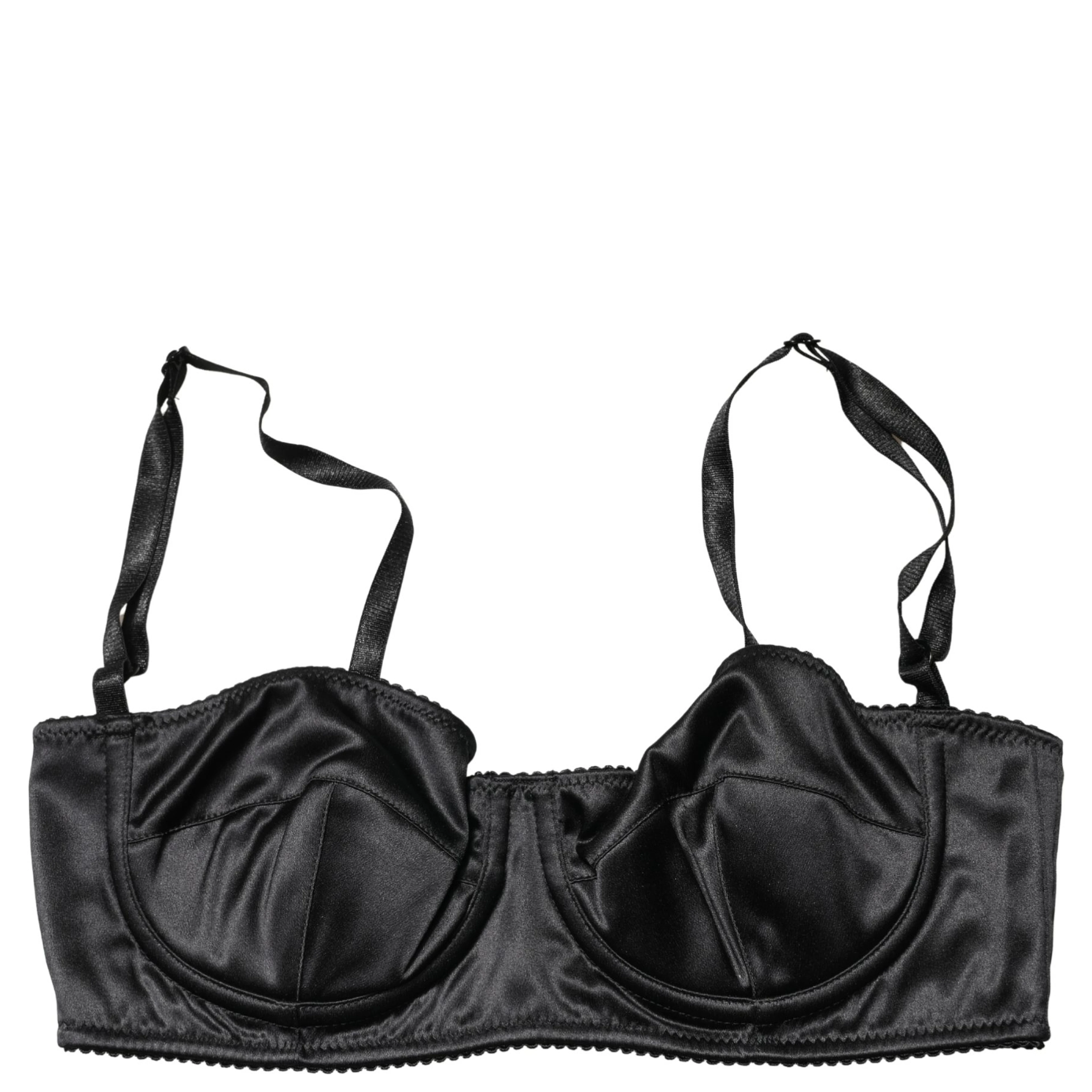 Black Semi-Pad Underwire Balconette Bra Underwear