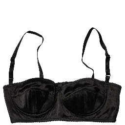 Black Semi-Pad Underwire Balconette Bra Underwear