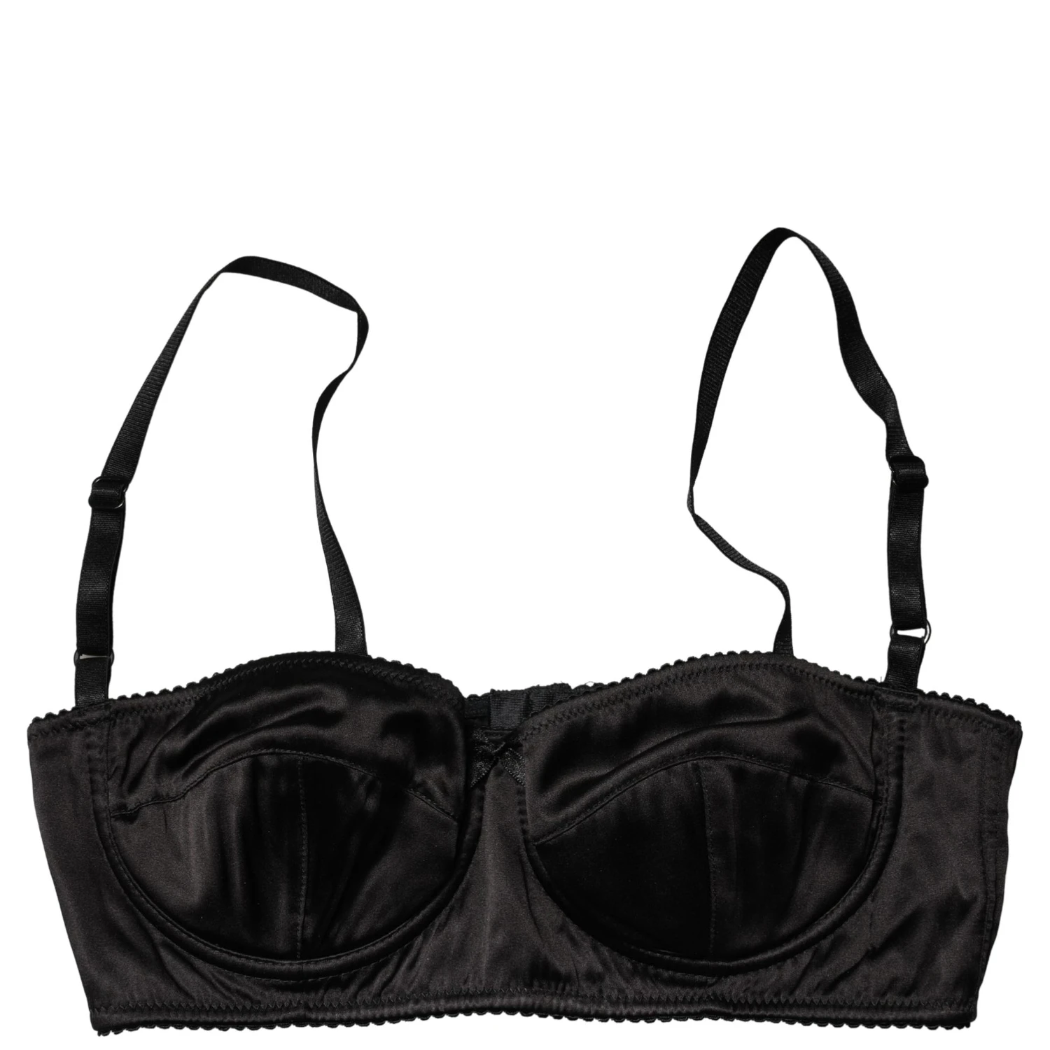 Black Semi-Pad Underwire Balconette Bra Underwear