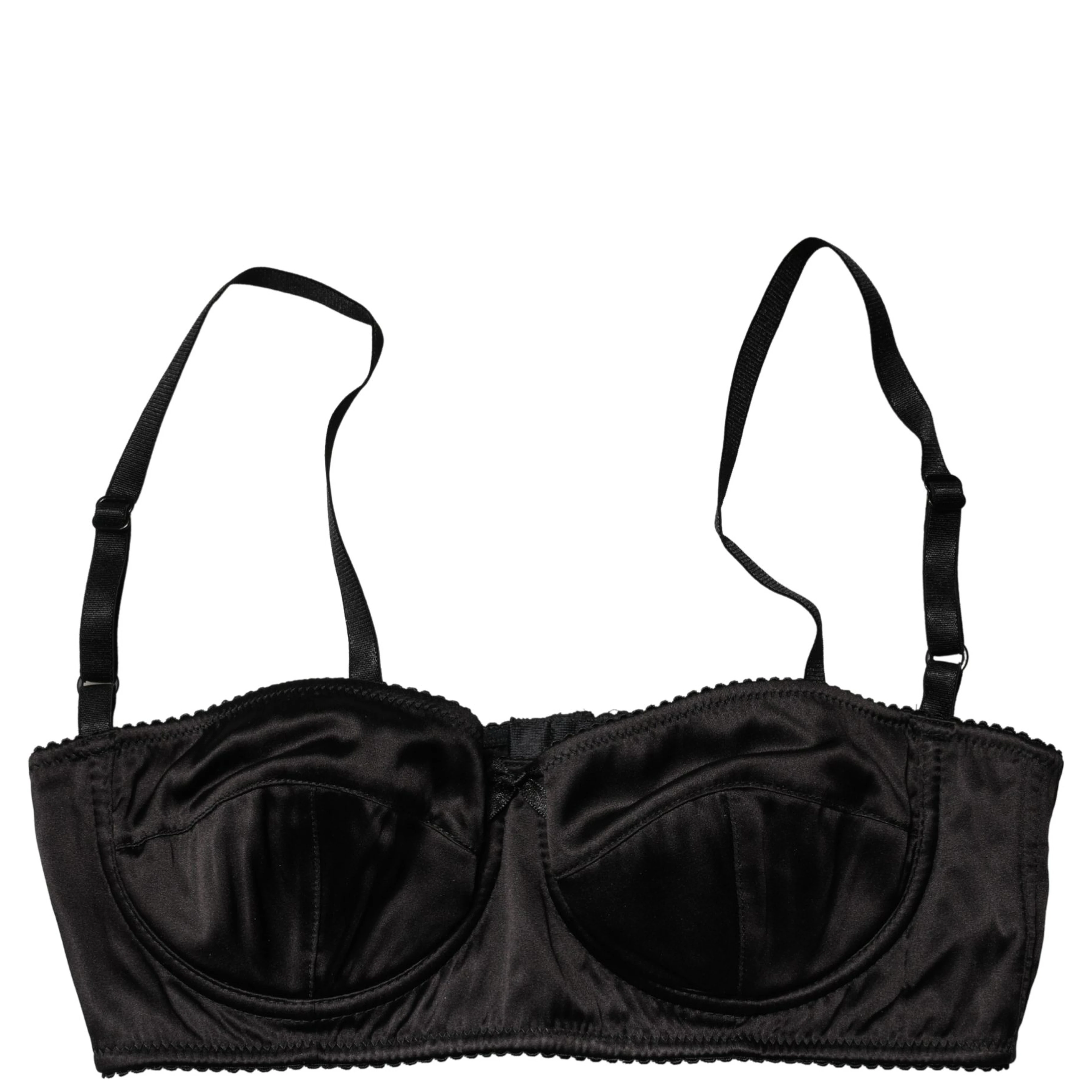 Black Semi-Pad Underwire Balconette Bra Underwear