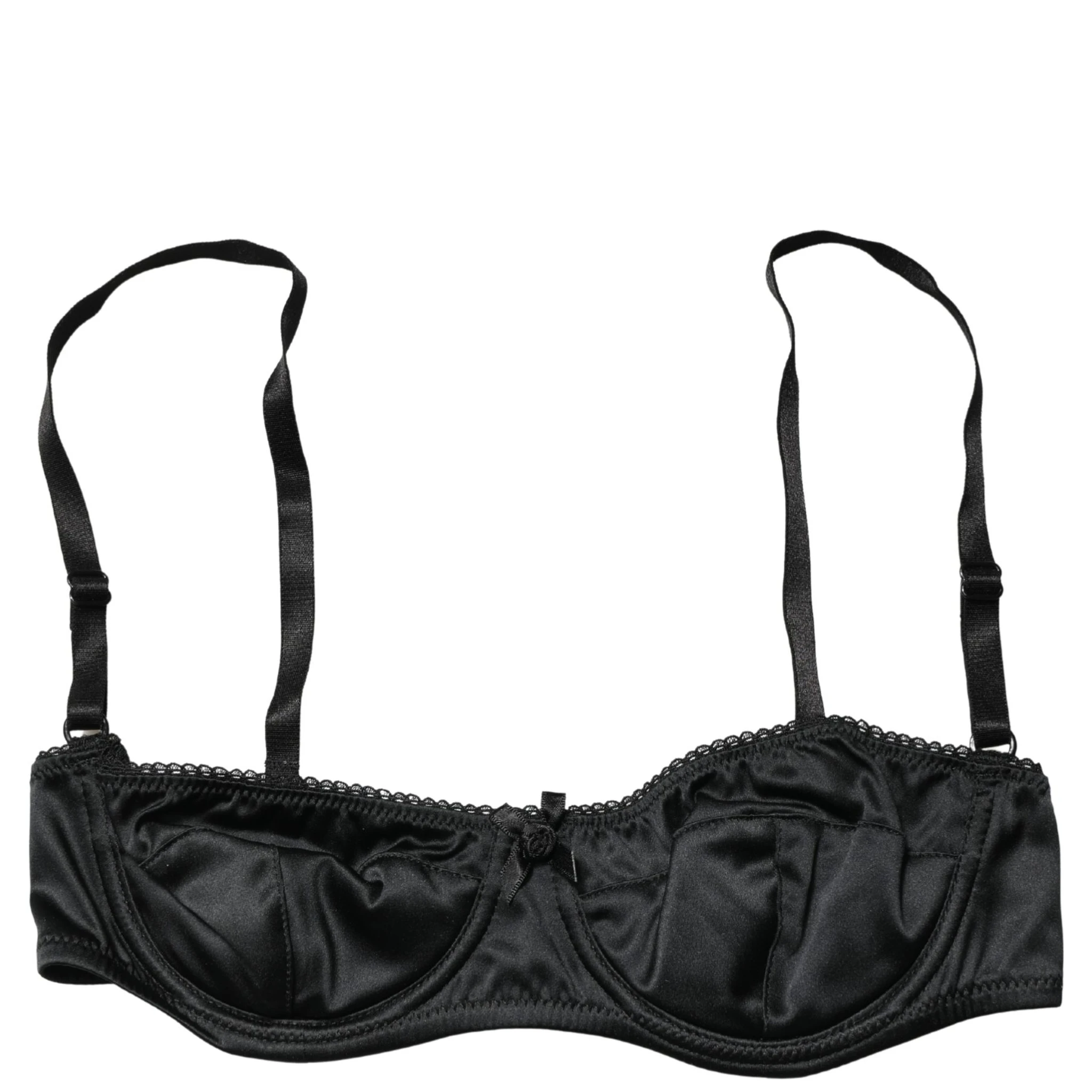 Black Semi-Pad Underwire Balconette Bra Underwear