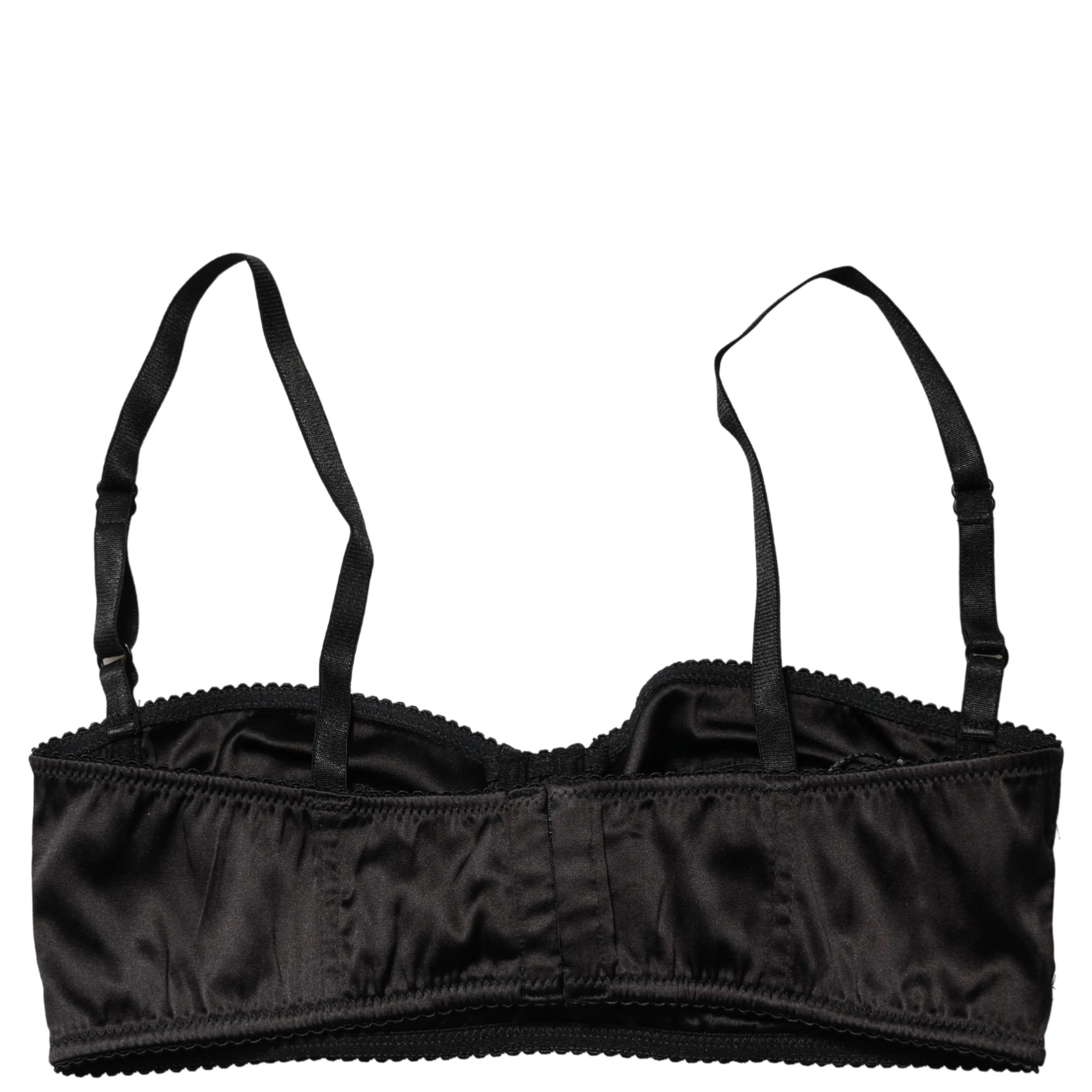 Black Semi-Pad Underwire Balconette Bra Underwear