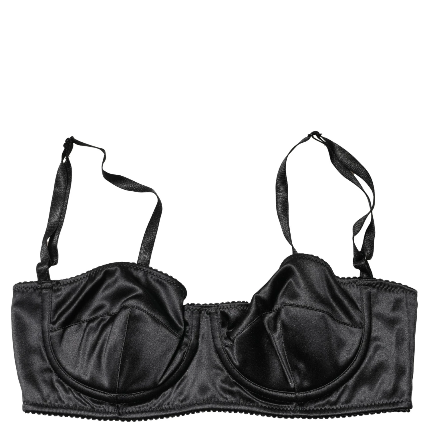 Black Semi-Pad Underwire Balconette Bra Underwear