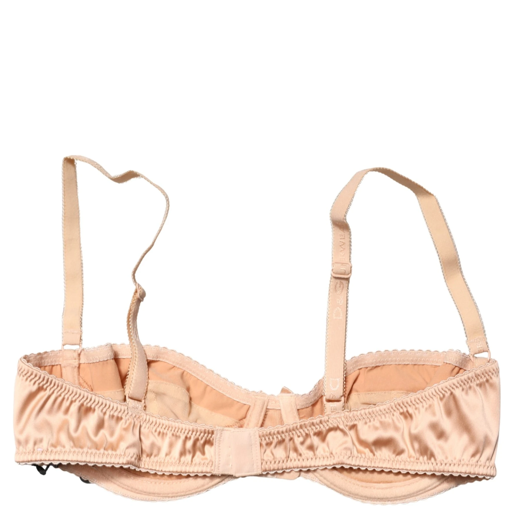 Beige Semi-Pad Underwire Balconette Bra Underwear