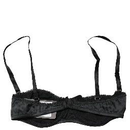 Black Semi-Pad Underwire Balconette Bra Underwear
