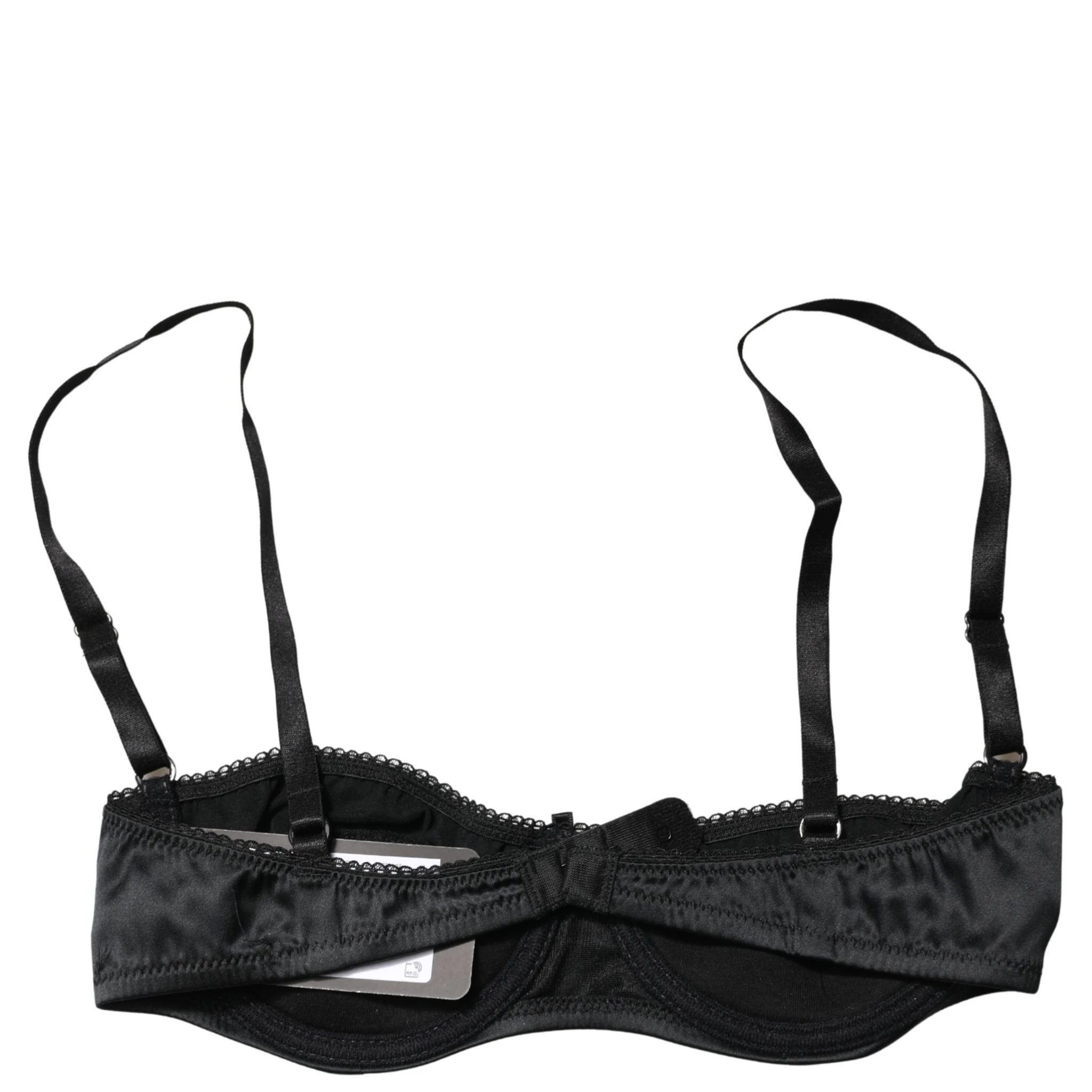 Black Semi-Pad Underwire Balconette Bra Underwear